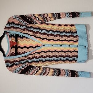 Missoni For Target Zig Zag 20th Anniversary Chevron Cardigan V-Neck size Medium
